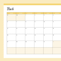 Free 2023 Printable Calendar - Monday Start - March - Yellow