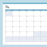 Free 2023 Printable Calendar - Sunday Start - May - Blue