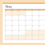 Free 2023 Printable Calendar - Sunday Start - February - Orange