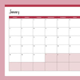 Free 2023 Printable Calendar - Sunday Start - January - Red