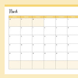 Free 2023 Printable Calendar - Sunday Start - March - Yellow