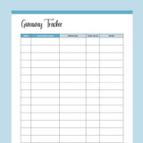 Printable Giveaway Tracker - Blue