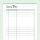 Printable Giveaway Tracker - Green