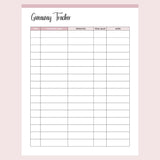 Printable Giveaway Tracker