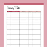 Printable Giveaway Tracker - Red