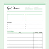 Printable Goal Planner - Green