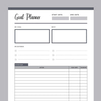 Printable Goal Planner - Grey