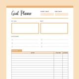 Printable Goal Planner - Orange