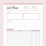 Printable Goal Planner - Pink