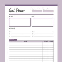 Printable Goal Planner - Purple