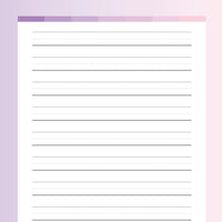 Printable Handwriting Practice Paper For Kids - Pink and Purple Rainbow
