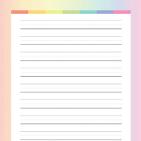 Printable Handwriting Practice Paper For Kids - Rainbow
