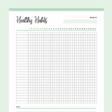 Printable Healthy Habits Daily Checklist - Green