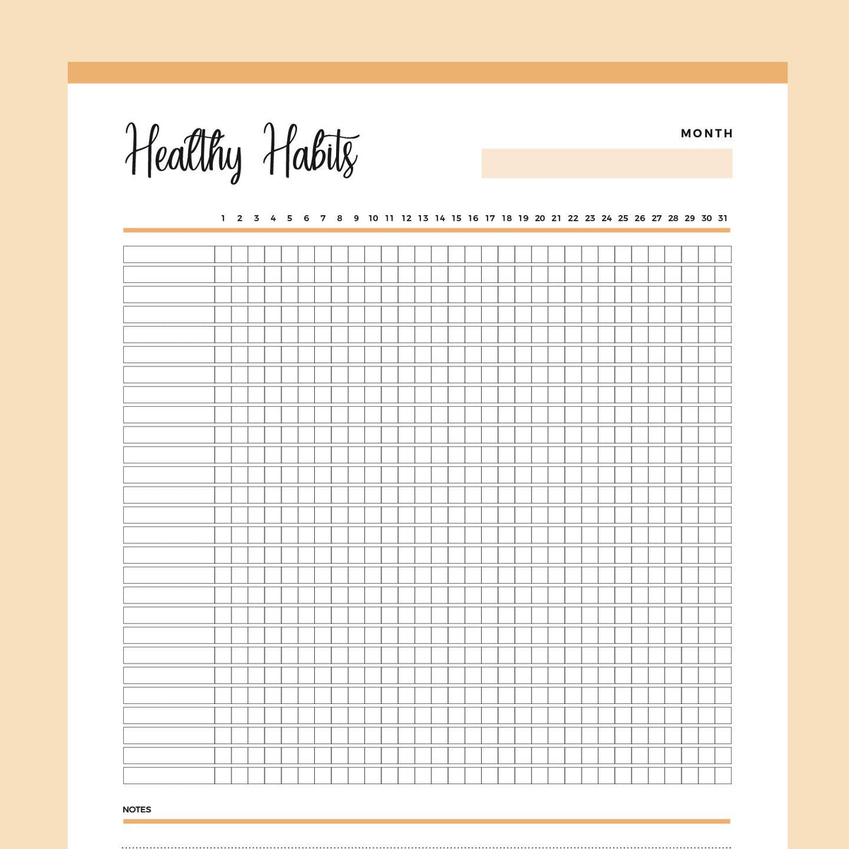 Printable Healthy Habits Daily Checklist – Plan Print Land