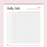 Printable Healthy Habits Daily Checklist - Pink