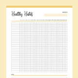 Printable Healthy Habits Daily Checklist - Yellow