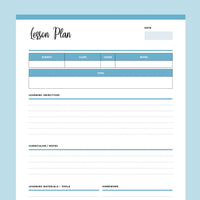 Printable Homeschool Lesson Planner - Blue