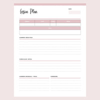 Printable Homeschool Lesson Planner - Page 1