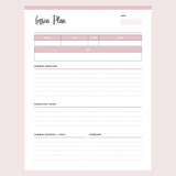 Printable Homeschool Lesson Planner - Page 1