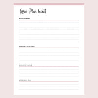 Printable Homeschool Lesson Planner - Page 2