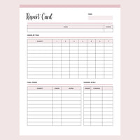 Printable Homeschool Report Card Template Page 1