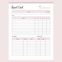 Printable Homeschool Report Card Template Page 2