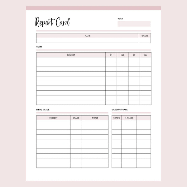 business report card template