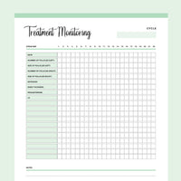 Printable IVF Treatment Monitoring Checklist - Green