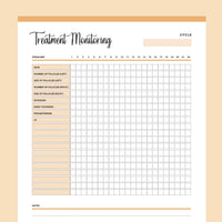 Printable IVF Treatment Monitoring Checklist - Orange