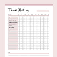 Printable IVF Treatment Monitoring Checklist - Pink