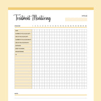 Printable IVF Treatment Monitoring Checklist - Yellow