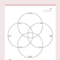 Printable Ikigai Brainstorming Template - Pink