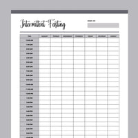 Printable Intermittent Fasting Tracker - Grey