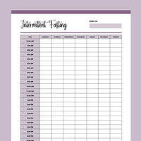 Printable Intermittent Fasting Tracker - Purple