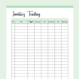 Printable Inventory Tracker - Green