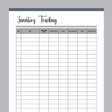Printable Inventory Tracker - Grey
