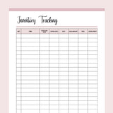 Printable Inventory Tracker - Pink