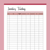 Printable Inventory Tracker - Red