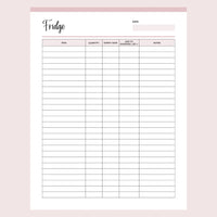 Printable Kitchen Inventory Tracker Page 2