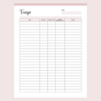 Printable Kitchen Inventory Tracker Page 3