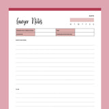 Printable Lawyer Notes - Red