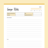 Printable Lawyer Notes - Yellow