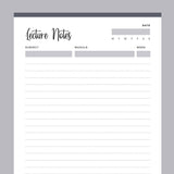 Printable Lecture Notes - Grey