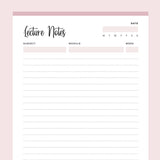 Printable Lecture Notes - Pink