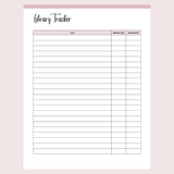 Printable Library Book Borrowing Tracker - Page