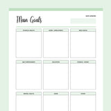 Printable Life Goal Categories Template - Green