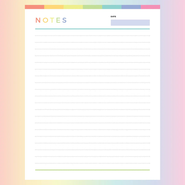 Printable Lined Notes for Kid | Instant Download PDF | A4 and US Letter ...