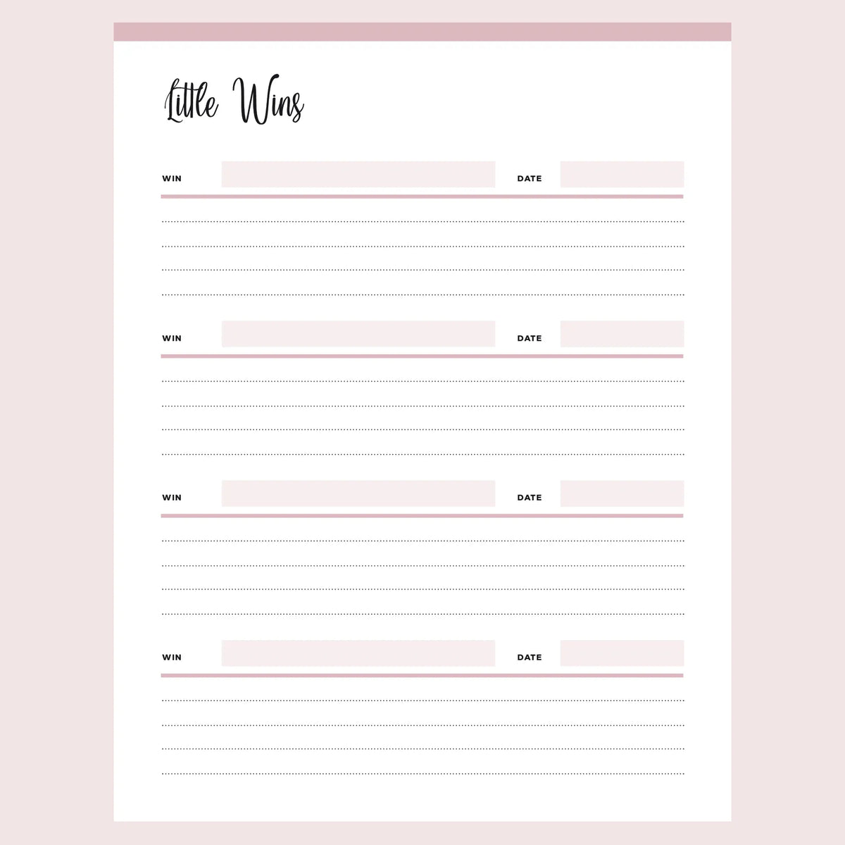 Printable Little Wins Tracker | Instant Download PDF | A4 and US Letter ...