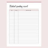 Printable Medical Spending Record - Page 2