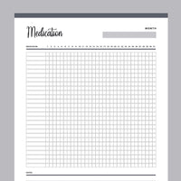 Printable Medication Tracker - Grey